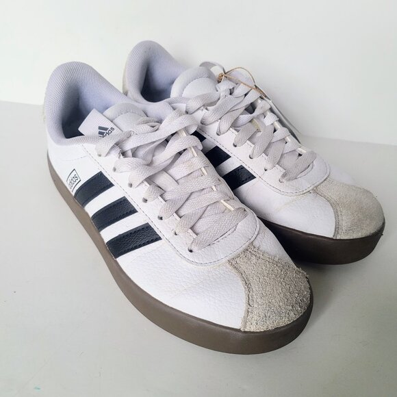 Adidas VL Court 3.0 Skateboarding Black Stripe White Sneakers Women's Size 6.5 - Picture 7 of 16